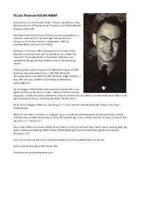 A preview of a PDF biography for Thomson, Jack